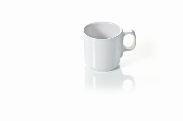 Melamin Kaffeebecher ca. 0,25 L weiß.