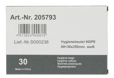 HDPE Hygienebeutel weiß PrimeSource, 14 µ.