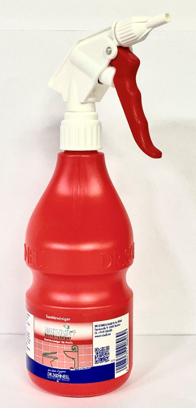 Handsprüher 600 ml Handsprüher in der roten 600 ml Flasche mit Label.