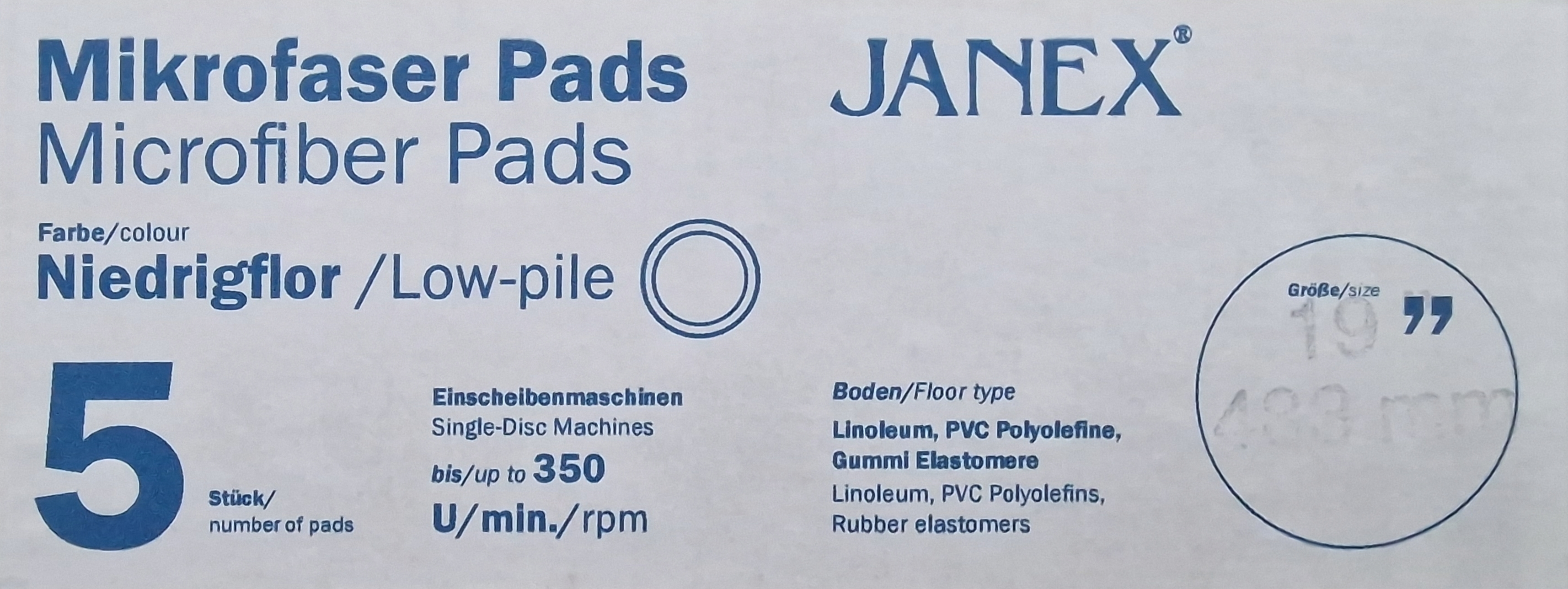 Lagerartikel(0000811)0000811-JanexFloorPadsBodenreinigungsscheibenMikrofaserpadMicrofaser-PadNiedrigflor%2Cweiss21533mm(4)