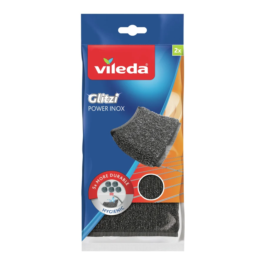 Lagerartikel(0008230)0008230-ViledaGlitziPowerInox%2CStahlschwamm-TuchScheuerschwammPowerPad-2er-Set-141656