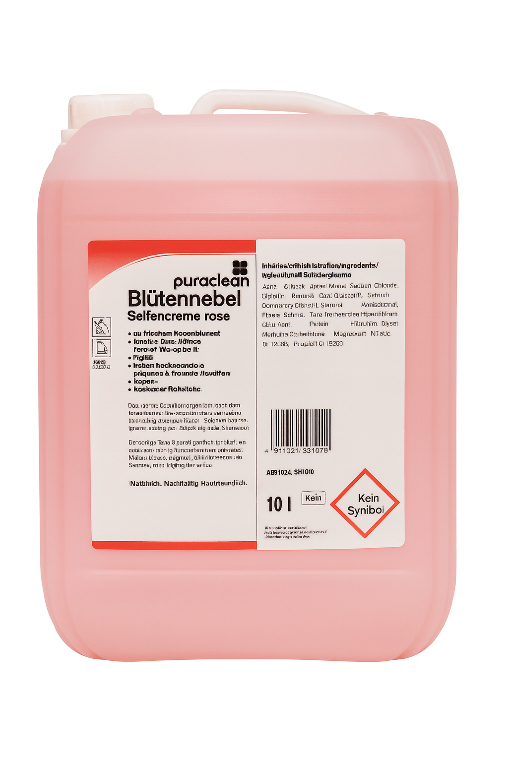 Lagerartikel(ASR01-SN100)puracleanBl%C3%BCtennebelSeifencremerose500mlPumpflascheASR01-SN100