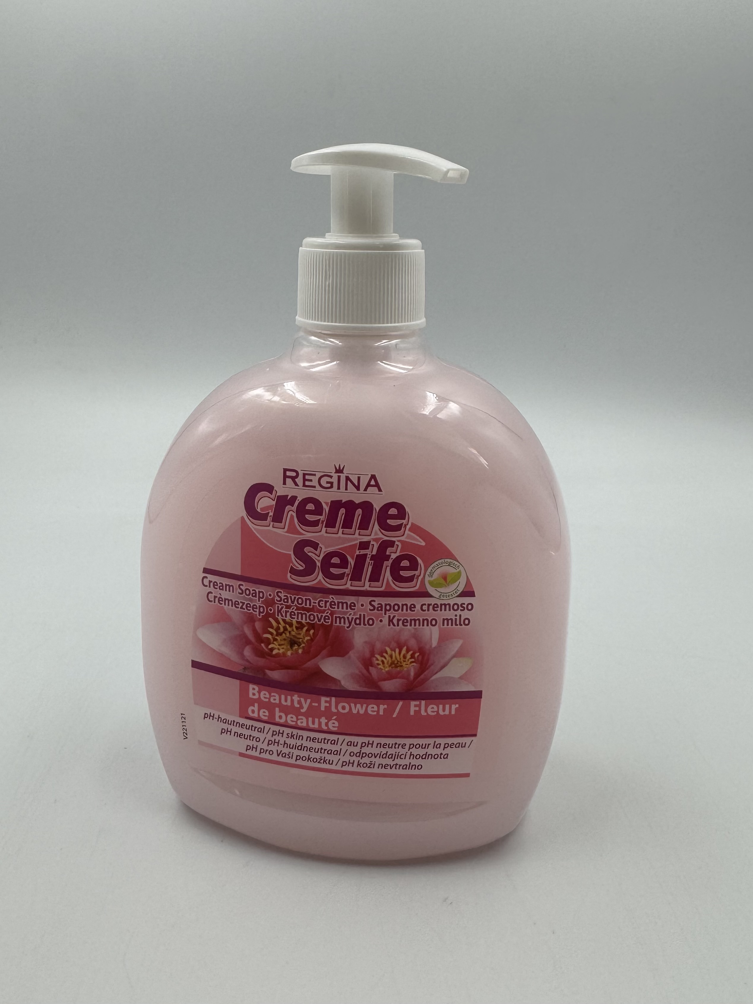 Lagerartikel(0007097)ReginaCremeseife%2CBeauty-FlowerinPumpflasche-500mlFlasche%3B333