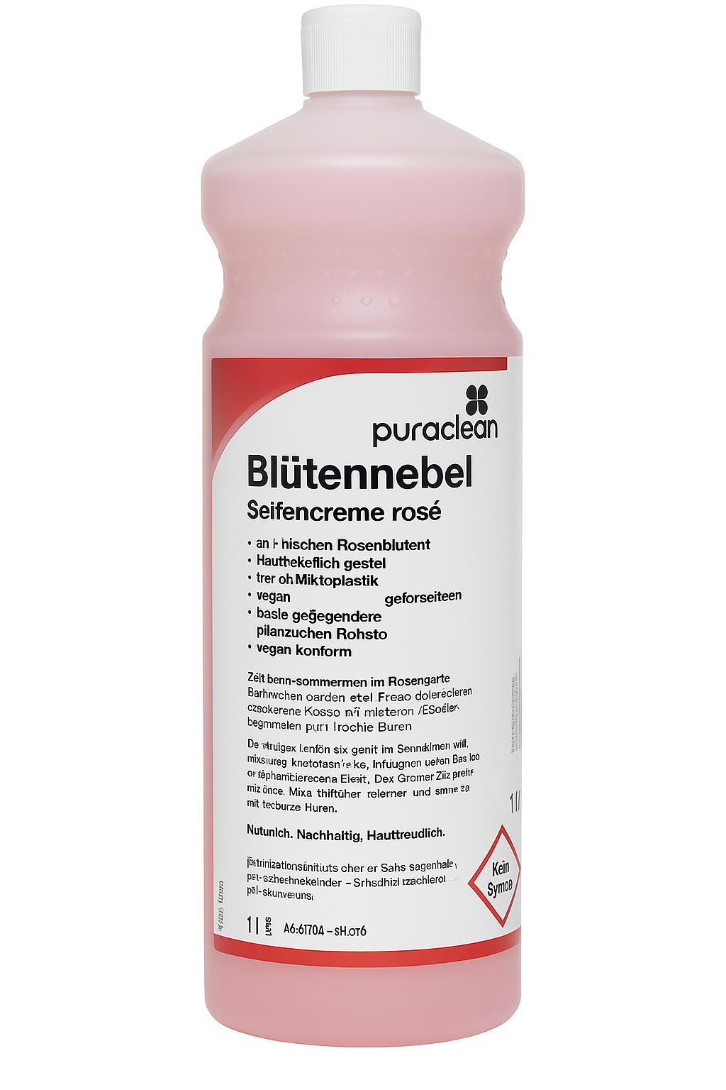 Lagerartikel(ASR01-SN010)puracleanBl%C3%BCtennebelSeifencremerose500mlPumpflascheASR01-SN010