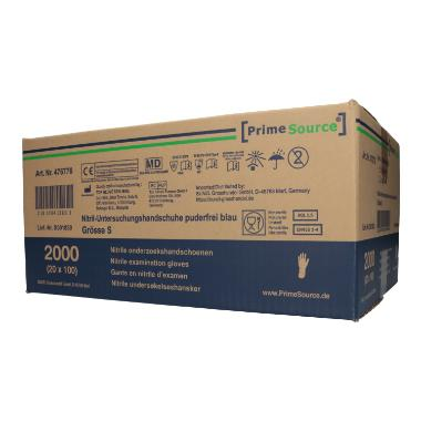 Lagerartikel(0007215)0007215-PrimeSourceEinweghandschuheNitril-Handschuhe%2Cpuderfrei%2CGrS%2Cblau-100St%C3%BCckBox-476776(1)